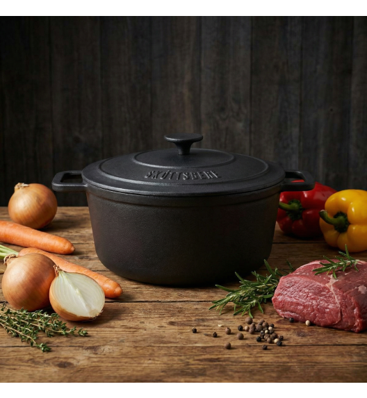 SKOTTSBERG | CAST IRON | Garnek 5,5 l z pokrywką 28 cm ŻELIWNY