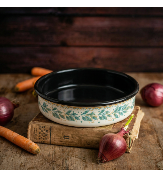 METALAC | Green Line Naczynie do zapiekania forma do pieczenia 28 cm / emaliowana