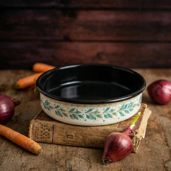 METALAC | Green Line Naczynie do zapiekania forma do pieczenia 28 cm / emaliowana