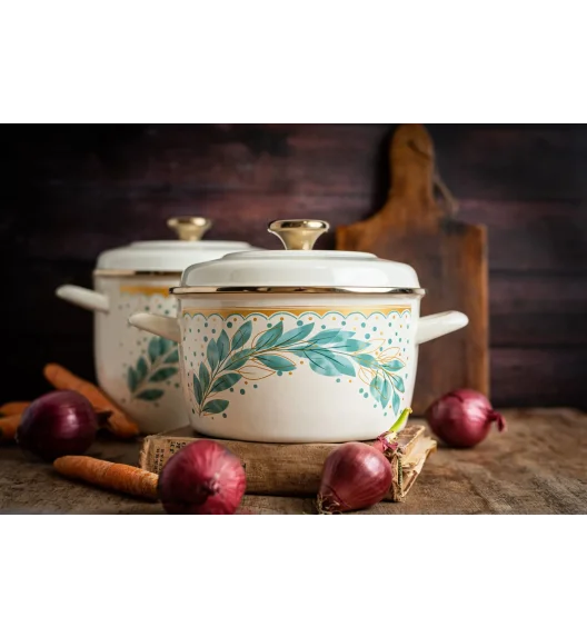 METALAC | Green Line Garnek 6 l z pokrywką 24 cm / emaliowany