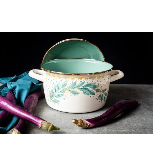 METALAC | Green Line Garnek 6 l z pokrywką 24 cm / emaliowany