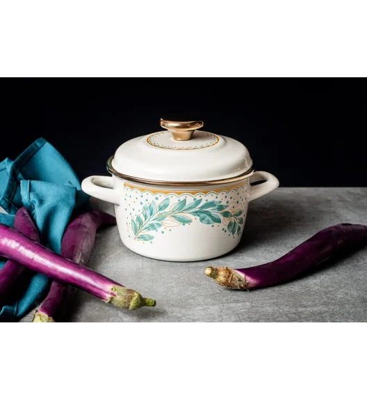 METALAC | Green Line Garnek 1,9 l z pokrywką 16 cm / emaliowany