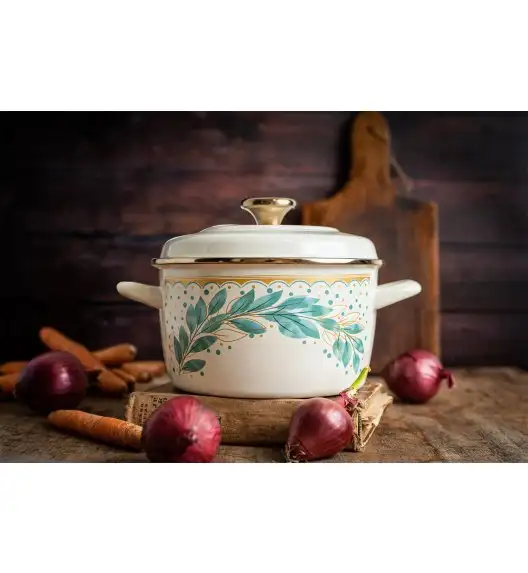 METALAC | Green Line Komplet 4 garnków z pokrywkami / emaliowane