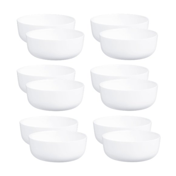 LUMINARC DIWALI WHITE 12 szt. - Forma do pieczenia / Salaterka 18 cm | okrągła | szkło hartowane | N2945