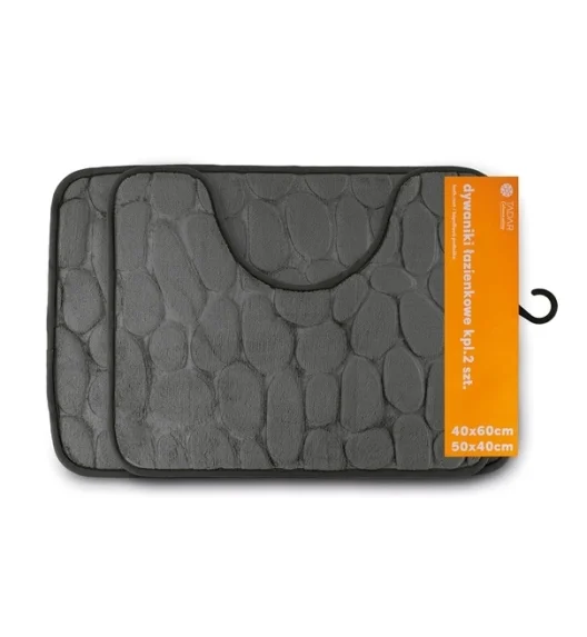 TADAR Dywaniki łazienkowe 40 x 60 cm i 50 x 40 cm / szare