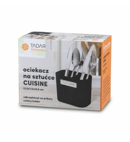 TADAR Cuisine Ociekacz na sztućce 13,5 x 7,5 x 10,8 cm / czarny