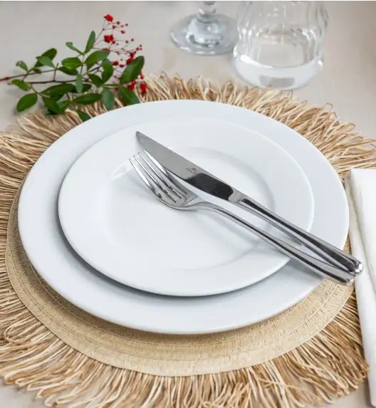 LUBIANA CORONA Serwis obiadowy 36 el dla 12 osób | biała porcelana 