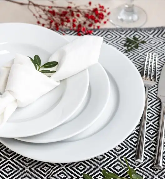 LUBIANA CORONA Serwis obiadowy 72 el dla 24 osób | biała porcelana 