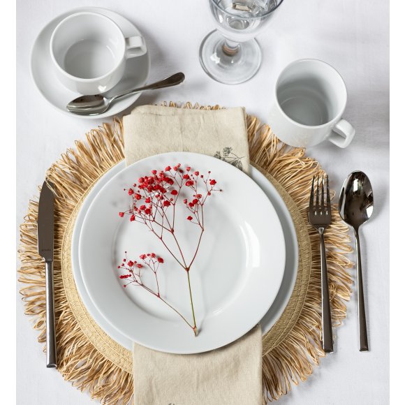 LUBIANA CORONA Serwis obiadowo - kawowy 60 el dla 12 osób | biała porcelana 