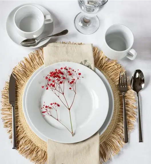 LUBIANA CORONA Serwis obiadowo - kawowy 90 el dla 18 osób | biała porcelana 