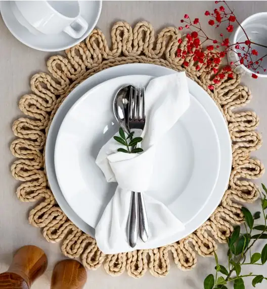 LUBIANA CORONA Serwis obiadowo - kawowy 126 el dla 18 osób | biała porcelana 