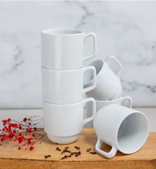 LUBIANA CORONA Serwis obiadowo - kawowy 126 el dla 18 osób | biała porcelana 