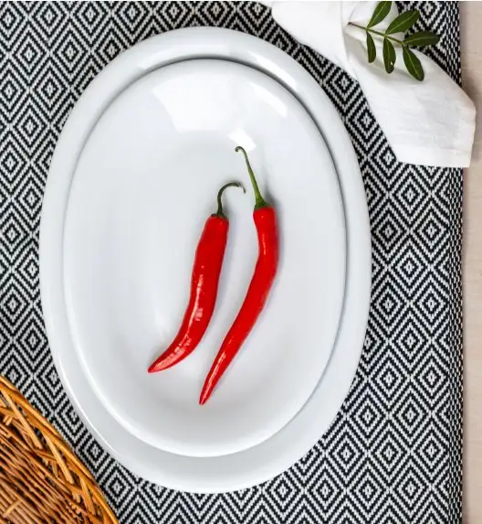 LUBIANA CORONA Serwis obiadowo - kawowy 98 el dla 12 osób | biała porcelana 