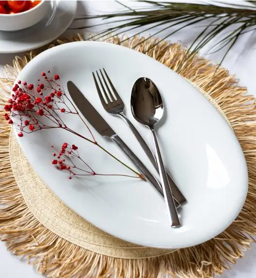 LUBIANA CORONA Serwis obiadowo - kawowy 196 el dla 24 osób | biała porcelana 