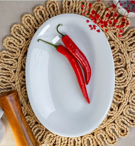 LUBIANA CORONA Komplet półmisków 33 + 28 cm | pocelana biała luz 