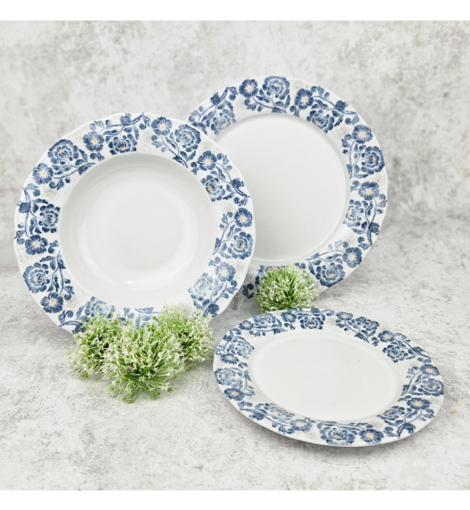 LUBIANA MARIA KERAJET | 731 KJ | Serwis obiadowy 18/54 elementów | 9227 Niebieskie kwiaty