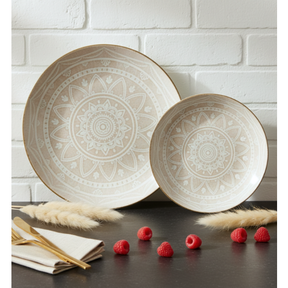 LUBIANA BOSS KERAJET | 207 KJ | Serwis obiadowy 18/54 elementy | 9230 MANDALA