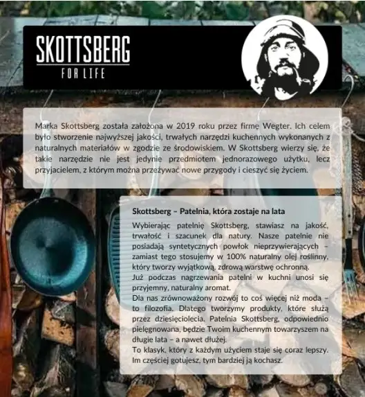 SKOTTSBERG | CAST IRON | Zestaw 2 patelnie 24, 28 cm ŻELIWNE + Pokrywki szklane Tadar