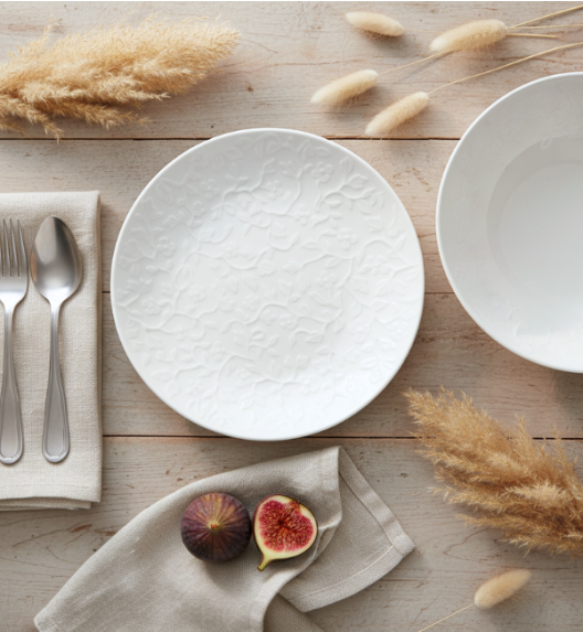 LUBIANA HANAMI Serwis obiadowy 18 el / 6 osób | biała porcelana 