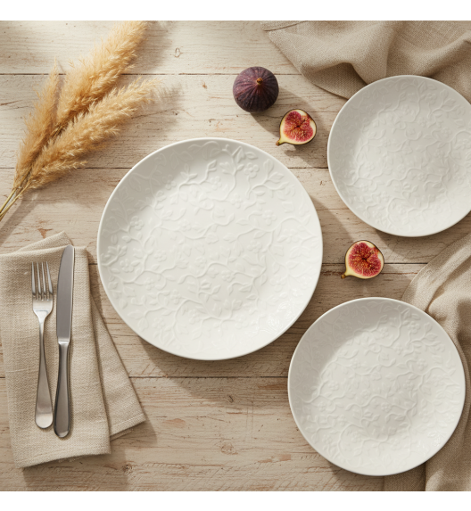 LUBIANA HANAMI Serwis obiadowy 36 el / 12 osób | biała porcelana 