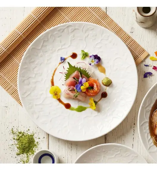 LUBIANA HANAMI Serwis obiadowy 36 el / 12 osób | biała porcelana 