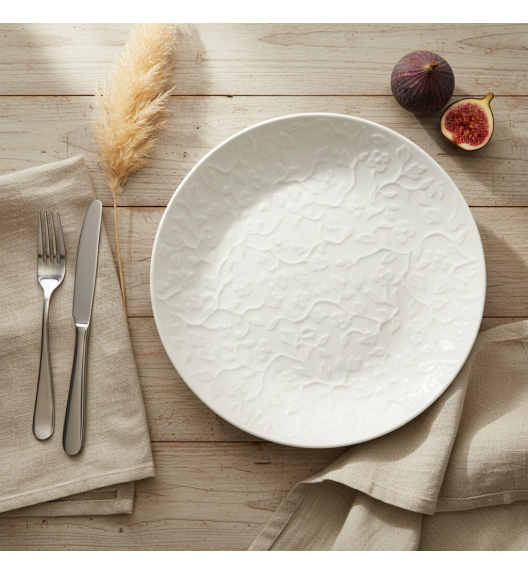 LUBIANA HANAMI Serwis obiadowy 54 el / 18 osób | biała porcelana 