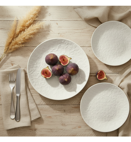 LUBIANA HANAMI Serwis obiadowy 54 el / 18 osób | biała porcelana 