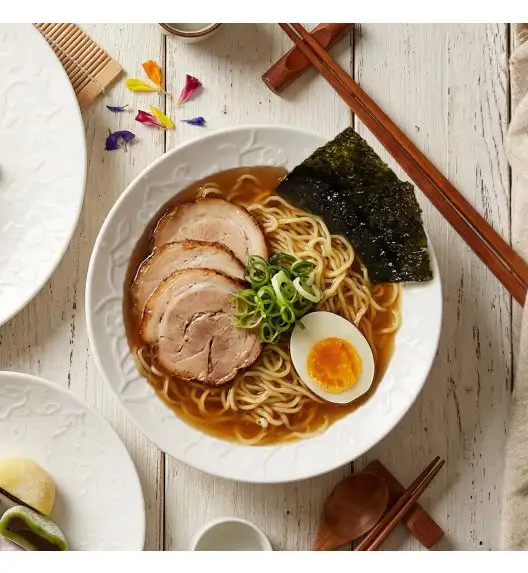 LUBIANA HANAMI Serwis obiadowy 54 el / 18 osób | biała porcelana 