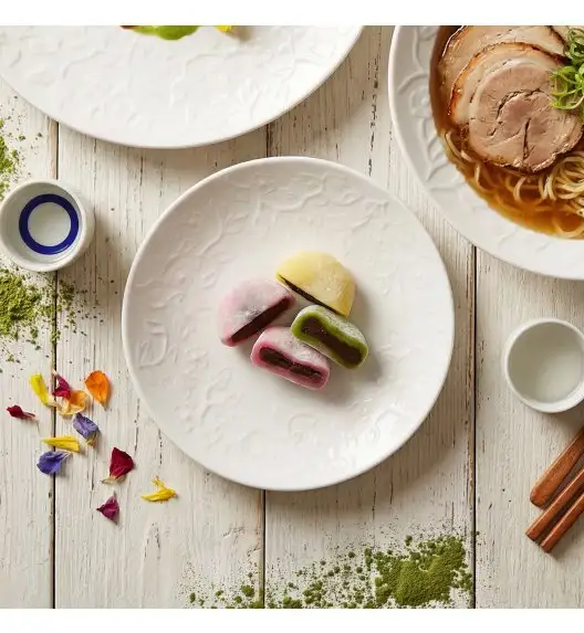 LUBIANA HANAMI Serwis obiadowy 54 el / 18 osób | biała porcelana 