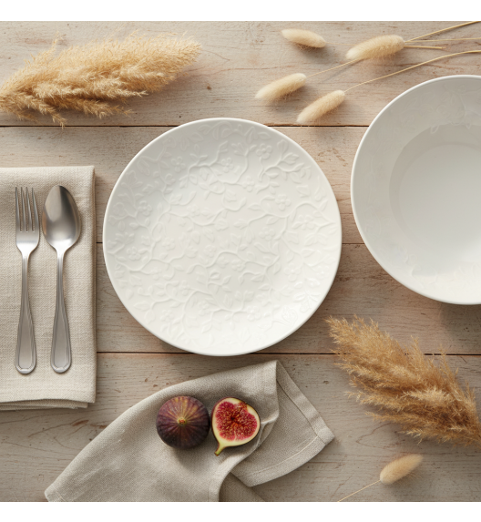 LUBIANA HANAMI Serwis obiadowy 72 el / 24 osoby | biała porcelana 