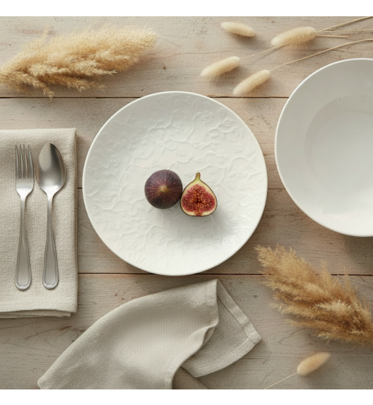 LUBIANA HANAMI Serwis obiadowy 72 el / 24 osoby | biała porcelana 