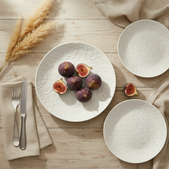 LUBIANA HANAMI Serwis obiadowy 72 el / 24 osoby | biała porcelana 