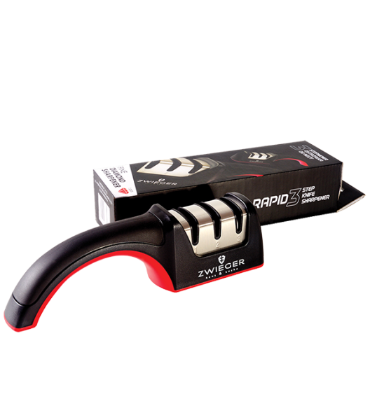 ZWIEGER KLASSIKER Komplet 5 noży w bloku czarnym + Ostrzałka Rapid / stal nierdzewna + tworzywo MDF