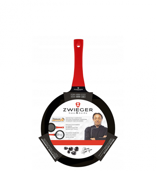 ZWIEGER OBSIDIAN Komplet Garnki 6 el z pokrywkami 5,5l/ 3,5l/ 2l + Rondel + Patelnie 20, 24, 28 cm + Wok 32 cm / GREBLON 