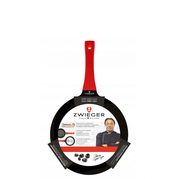 ZWIEGER OBSIDIAN Komplet Garnki 6 el z pokrywkami 5,5l/ 3,5l/ 2l + Rondel + Patelnie 20, 24, 28 cm + Wok 32 cm