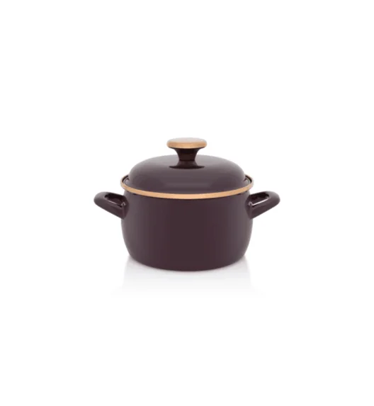 METALAC | BORDEAUX Garnek emaliowany z emaliowaną pokrywką, 16 cm 2.2L, bordowy