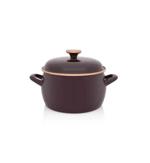 METALAC | BORDEAUX Garnek emaliowany z emaliowaną pokrywką, 20 cm 4.2L, bordowy