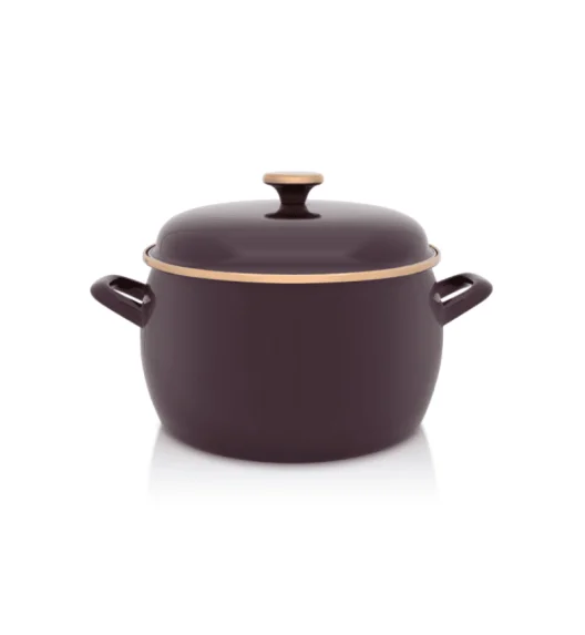METALAC | BORDEAUX Garnek emaliowany z emaliowaną pokrywką, 24 cm 7.5L, bordowy