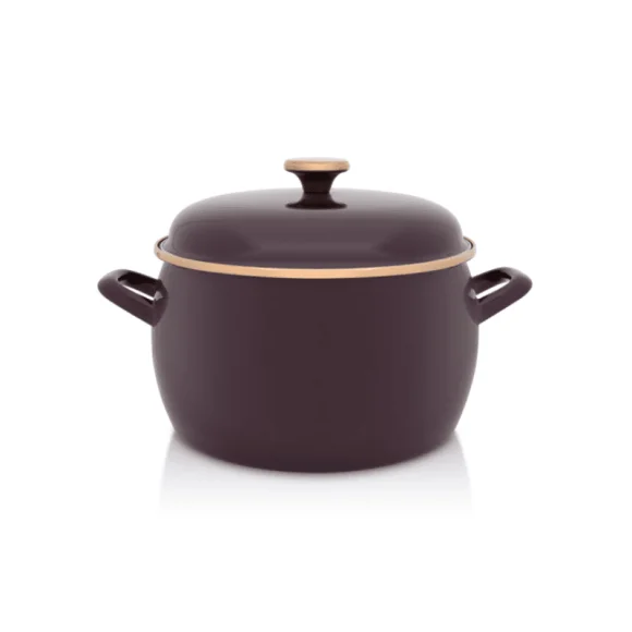 METALAC | BORDEAUX Garnek emaliowany z emaliowaną pokrywką, 24 cm 7.5L, bordowy
