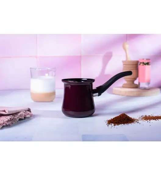 METALAC | BORDEAUX Tygielek emaliowany na 4 kawy, 0,4 l, bordowy