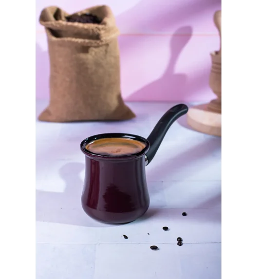 METALAC | BORDEAUX Tygielek emaliowany na 4 kawy, 0,4 l, bordowy