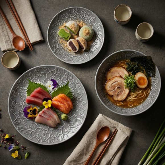 LUBIANA HANAMI K100 Serwis obiadowy 18 el / 6 osób | szary 