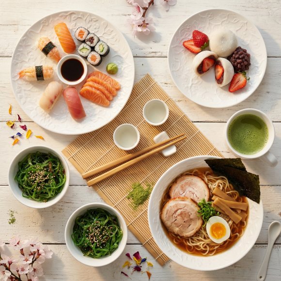 LUBIANA HANAMI Serwis obiadowy 30 el / 6 osób z kubkami i salaterkami | biała porcelana 