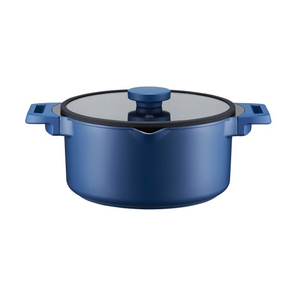 AMBITION COBALT Garnek z pokrywką 24 cm / powłoka Qualum Ceramic