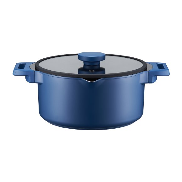 AMBITION COBALT Garnek z pokrywką 28 cm / powłoka Qualum Ceramic