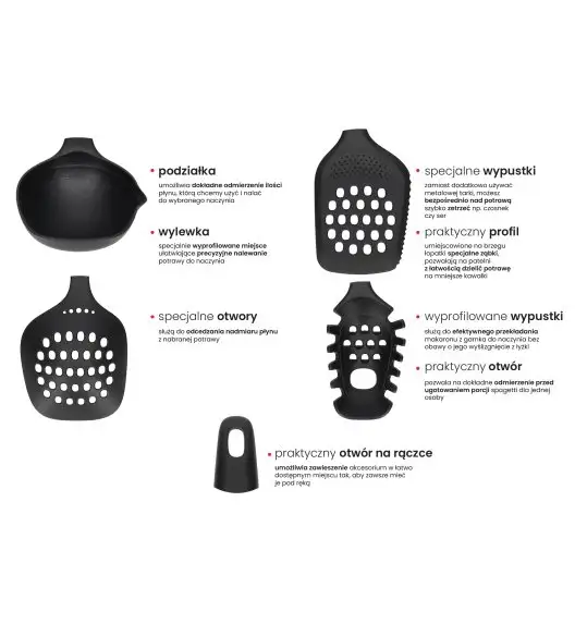 ZWIEGER BLACK STONE Zestaw 4 akcesoriów kuchennych / tworzywo sztuczne