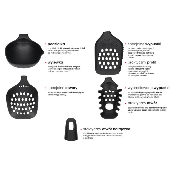 ZWIEGER BLACK STONE Zestaw 4 akcesoriów kuchennych / tworzywo sztuczne
