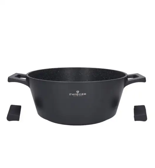 ZWIEGER BLACK STONE Zestaw Garnek z pokrywką 28 cm + Rondel 16 cm + Patelnie 20, 24, 28 cm 