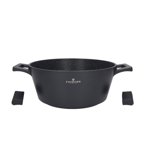 ZWIEGER BLACK STONE Zestaw Garnek z pokrywką 28 cm + Rondel 16 cm + Patelnie 20, 24, 28 cm 