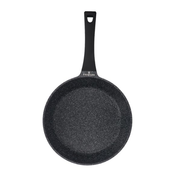 ZWIEGER BLACK STONE Zestaw Garnek z pokrywką 28 cm + Rondel 16 cm + Patelnie 20, 24, 28 cm 